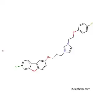 Molecular Structure of 88910-61-6 (1H-Imidazolium,
1-[3-[(7-chloro-2-dibenzofuranyl)oxy]propyl]-3-[2-(4-fluorophenoxy)ethyl]-
, bromide)