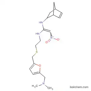 Molecular Structure of 88954-29-4 (1,1-Ethenediamine,
N-bicyclo[2.2.1]hept-5-en-2-yl-N'-[2-[[[5-[(dimethylamino)methyl]-2-furan
yl]methyl]thio]ethyl]-2-nitro-)
