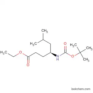 Molecular Structure of 89025-14-9 (Heptanoic acid, 4-[[(1,1-dimethylethoxy)carbonyl]amino]-6-methyl-, ethyl
ester, (S)-)