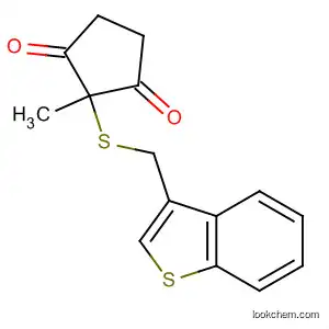 Molecular Structure of 89030-52-4 (1,3-Cyclopentanedione, 2-[(benzo[b]thien-3-ylmethyl)thio]-2-methyl-)