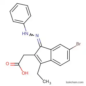 Molecular Structure of 89055-85-6 (1H-Indene-2-acetic acid, 6-bromo-3-ethyl-1-(phenylhydrazono)-)