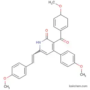 Molecular Structure of 89055-97-0 (2(1H)-Pyridinone,
3,4-dihydro-3-(4-methoxybenzoyl)-4-(4-methoxyphenyl)-6-[2-(4-methoxy
phenyl)ethenyl]-)