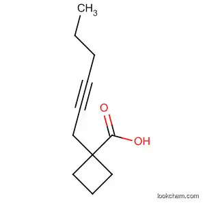 Molecular Structure of 89056-29-1 (Cyclobutanecarboxylic acid, 1-(2-hexynyl)-)