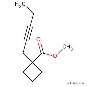 Molecular Structure of 89056-35-9 (Cyclobutanecarboxylic acid, 1-(2-pentynyl)-, methyl ester)