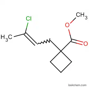 Molecular Structure of 89056-40-6 (Cyclobutanecarboxylic acid, 1-(3-chloro-2-butenyl)-, methyl ester)