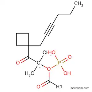 Molecular Structure of 89056-43-9 (Phosphonic acid, [2-[1-(2-hexynyl)cyclobutyl]-2-oxoethyl]-, dimethyl
ester)