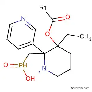 Molecular Structure of 89095-24-9 (Phosphinic acid, methyl[2-(3-pyridinyl)-1-piperidinyl]-, ethyl ester)