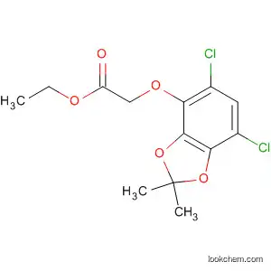 Molecular Structure of 89097-26-7 (Acetic acid, [(5,7-dichloro-2,2-dimethyl-1,3-benzodioxol-4-yl)oxy]-, ethyl
ester)