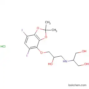 Molecular Structure of 89097-36-9 (1,3-Propanediol,
2-[[3-[(5,7-diiodo-2,2-dimethyl-1,3-benzodioxol-4-yl)oxy]-2-hydroxyprop
yl]amino]-, hydrochloride)