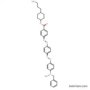 Molecular Structure of 89134-01-0 (Benzoic acid,
4-[[4-[[4-[methyl(phenylmethyl)amino]phenyl]azo]phenyl]azo]-,
4-butylcyclohexyl ester, trans-)