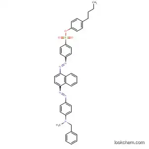 Molecular Structure of 89134-20-3 (Benzenesulfonic acid,
4-[[4-[[4-[methyl(phenylmethyl)amino]phenyl]azo]-1-naphthalenyl]azo]-,
4-butylphenyl ester)
