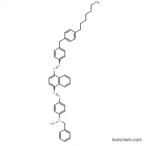 Molecular Structure of 89134-23-6 (Benzenemethanamine,
N-[4-[[4-[[4-[(4-heptylphenyl)methyl]phenyl]azo]-1-naphthalenyl]azo]phen
yl]-N-methyl-)