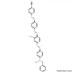 Molecular Structure of 89134-39-4 (Benzonitrile,
4-[[4-[[2-methyl-4-[[4-[methyl(phenylmethyl)amino]phenyl]azo]phenyl]azo]
phenyl]azo]-)