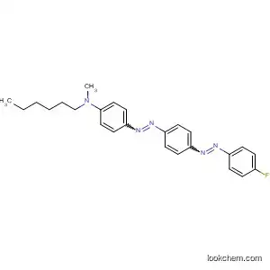 Molecular Structure of 89148-39-0 (Benzenamine, 4-[[4-[(4-fluorophenyl)azo]phenyl]azo]-N-hexyl-N-methyl-)