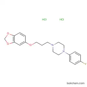 Molecular Structure of 89223-25-6 (Piperazine, 1-[3-(1,3-benzodioxol-5-yloxy)propyl]-4-(4-fluorophenyl)-,
dihydrochloride)