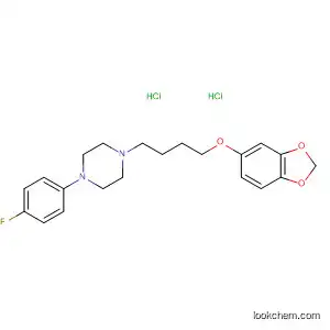 Molecular Structure of 89223-26-7 (Piperazine, 1-[4-(1,3-benzodioxol-5-yloxy)butyl]-4-(4-fluorophenyl)-,
dihydrochloride)