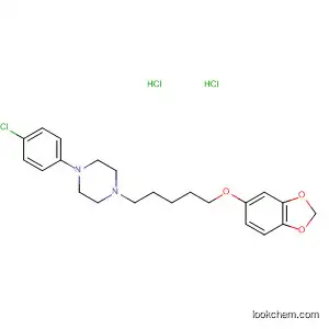 Molecular Structure of 89223-32-5 (Piperazine, 1-[5-(1,3-benzodioxol-5-yloxy)pentyl]-4-(4-chlorophenyl)-,
dihydrochloride)