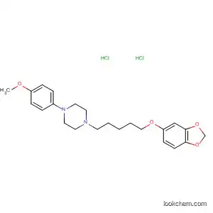 Molecular Structure of 89223-39-2 (Piperazine, 1-[5-(1,3-benzodioxol-5-yloxy)pentyl]-4-(4-methoxyphenyl)-,
dihydrochloride)