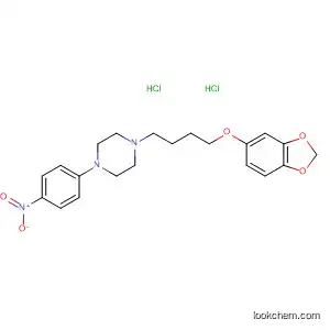 Molecular Structure of 89223-40-5 (Piperazine, 1-[4-(1,3-benzodioxol-5-yloxy)butyl]-4-(4-nitrophenyl)-,
dihydrochloride)