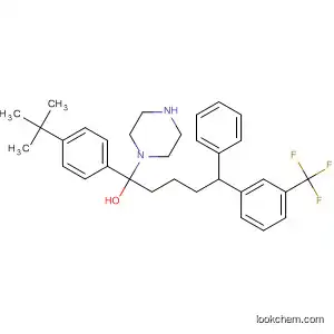 Molecular Structure of 89223-74-5 (1-Piperazinebutanol,
a-[4-(1,1-dimethylethyl)phenyl]-4-[phenyl[3-(trifluoromethyl)phenyl]methyl
]-)