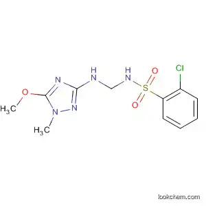 Molecular Structure of 89253-40-7 (Benzenesulfonamide,
2-chloro-N-[[(5-methoxy-1-methyl-1H-1,2,4-triazol-3-yl)amino]methyl]-)