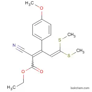 Molecular Structure of 89257-53-4 (2,4-Pentadienoic acid,
2-cyano-3-(4-methoxyphenyl)-5,5-bis(methylthio)-, ethyl ester)