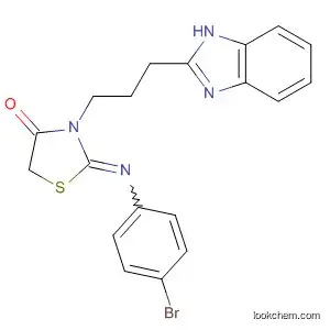 Molecular Structure of 89347-27-3 (4-Thiazolidinone,
3-[3-(1H-benzimidazol-2-yl)propyl]-2-[(4-bromophenyl)imino]-)
