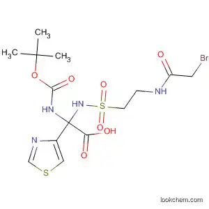 Molecular Structure of 89347-49-9 (4-Thiazoleacetic acid,
a-[[[2-[(bromoacetyl)amino]ethyl]sulfonyl]amino]-2-[[(1,1-dimethylethoxy)
carbonyl]amino]-)