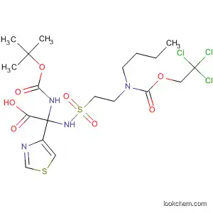 Molecular Structure of 89348-19-6 (4-Thiazoleacetic acid,
a-[[[2-[butyl[(2,2,2-trichloroethoxy)carbonyl]amino]ethyl]sulfonyl]amino]-2
-[[(1,1-dimethylethoxy)carbonyl]amino]-)