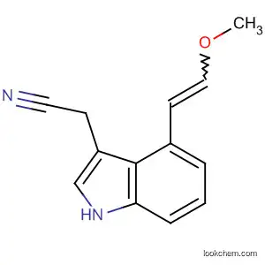 Molecular Structure of 89368-52-5 (1H-Indole-3-acetonitrile, 4-(2-methoxyethenyl)-, (E)-)