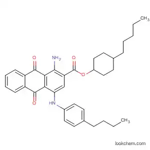 Molecular Structure of 89369-51-7 (2-Anthracenecarboxylic acid,
1-amino-4-[(4-butylphenyl)amino]-9,10-dihydro-9,10-dioxo-,
4-pentylcyclohexyl ester, trans-)