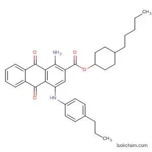 Molecular Structure of 89369-66-4 (2-Anthracenecarboxylic acid,
1-amino-9,10-dihydro-9,10-dioxo-4-[(4-propylphenyl)amino]-,
4-pentylcyclohexyl ester, trans-)