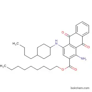 Molecular Structure of 89369-79-9 (2-Anthracenecarboxylic acid,
1-amino-4-[(4-butylcyclohexyl)amino]-9,10-dihydro-9,10-dioxo-, nonyl
ester)