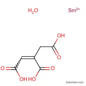 Molecular Structure of 89403-14-5 (1-Propene-1,2,3-tricarboxylic acid, samarium(3+) salt (1:1), hydrate)