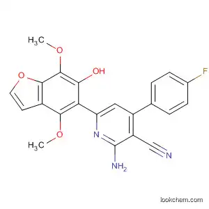 Molecular Structure of 89403-75-8 (3-Pyridinecarbonitrile,
2-amino-4-(4-fluorophenyl)-6-(6-hydroxy-4,7-dimethoxy-5-benzofuranyl)-)