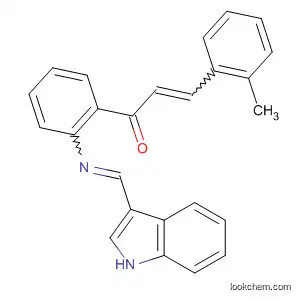 Molecular Structure of 89410-20-8 (2-Propen-1-one,
1-[2-[(1H-indol-3-ylmethylene)amino]phenyl]-3-(2-methylphenyl)-)