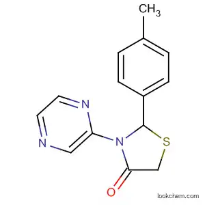 Molecular Structure of 89442-22-8 (4-Thiazolidinone, 2-(4-methylphenyl)-3-pyrazinyl-)
