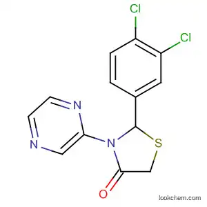 Molecular Structure of 89442-24-0 (4-Thiazolidinone, 2-(3,4-dichlorophenyl)-3-pyrazinyl-)
