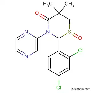 Molecular Structure of 89442-30-8 (4H-1,3-Thiazin-4-one,
2-(2,4-dichlorophenyl)tetrahydro-5,5-dimethyl-3-pyrazinyl-, 1-oxide)