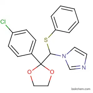 Molecular Structure of 89442-43-3 (1H-Imidazole,
1-[[2-(4-chlorophenyl)-1,3-dioxolan-2-yl](phenylthio)methyl]-)