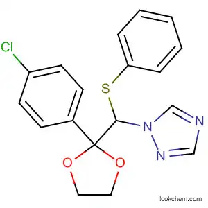Molecular Structure of 89442-44-4 (1H-1,2,4-Triazole,
1-[[2-(4-chlorophenyl)-1,3-dioxolan-2-yl](phenylthio)methyl]-)
