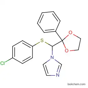 Molecular Structure of 89442-63-7 (1H-Imidazole,
1-[[(4-chlorophenyl)thio](2-phenyl-1,3-dioxolan-2-yl)methyl]-)