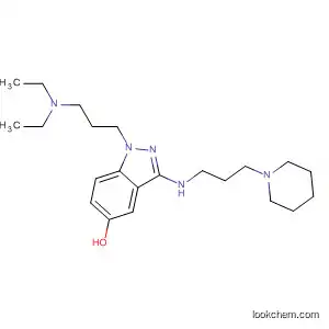 Molecular Structure of 89442-95-5 (1H-Indazol-5-ol,
1-[3-(diethylamino)propyl]-3-[[3-(1-piperidinyl)propyl]amino]-)