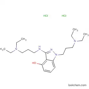 Molecular Structure of 89443-18-5 (1H-Indazol-4-ol,
1-[3-(diethylamino)propyl]-3-[[3-(diethylamino)propyl]amino]-,
dihydrochloride)