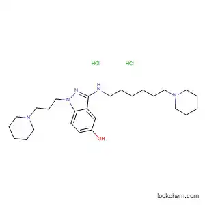Molecular Structure of 89443-31-2 (1H-Indazol-5-ol,
3-[[6-(1-piperidinyl)hexyl]amino]-1-[3-(1-piperidinyl)propyl]-,
dihydrochloride)