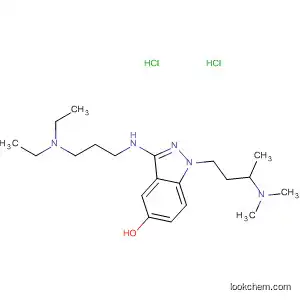 Molecular Structure of 89443-37-8 (1H-Indazol-5-ol,
3-[[3-(diethylamino)propyl]amino]-1-[3-(dimethylamino)butyl]-,
dihydrochloride)