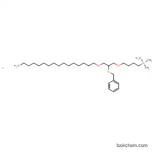 Molecular Structure of 89449-61-6 (1-Butanaminium,
4-[3-(hexadecyloxy)-2-[(phenylmethyl)thio]propoxy]-N,N,N-trimethyl-,
iodide)