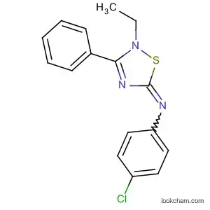 Molecular Structure of 89476-05-1 (Benzenamine,
4-chloro-N-(2-ethyl-3-phenyl-1,2,4-thiadiazol-5(2H)-ylidene)-)