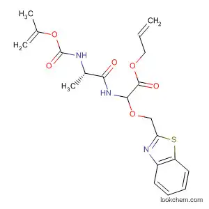 Molecular Structure of 89625-95-6 (Glycine,
2-(2-benzothiazolylmethoxy)-N-[N-[(2-propenyloxy)carbonyl]-L-alanyl]-,
2-propenyl ester)