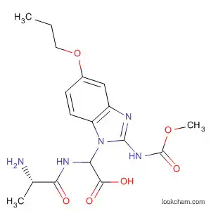 Molecular Structure of 89626-00-6 (Glycine,
N-L-alanyl-D-2-[2-[(methoxycarbonyl)amino]-5-propoxy-1H-benzimidazol
-1-yl]-)